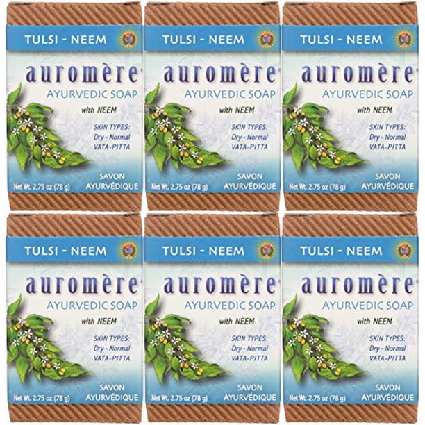 Auromere Ayurvedic Bar Soap, Tulsi Neem Eco Friendly, Handmade, Vegan