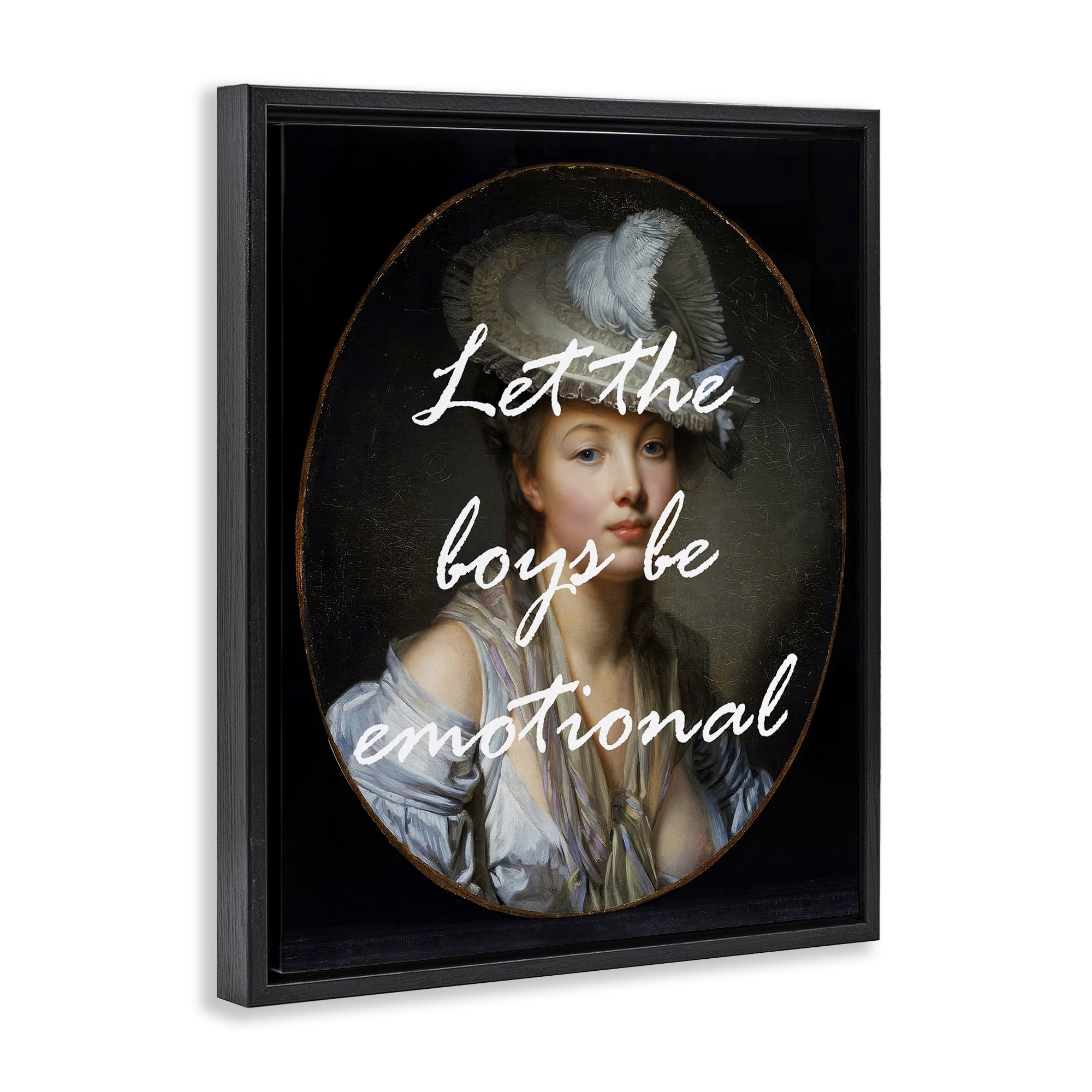 Stupell Industries Let The Boys Be Emotional Black Framed Floater Canvas Wall Art, design by Tina LeCour