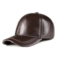 thumbnail image 1 of Spring Genuine Leather Baseball Cap In Men Brand New Warm Real Cow Leather Caps Hats ,Premium Material, 1 of 6