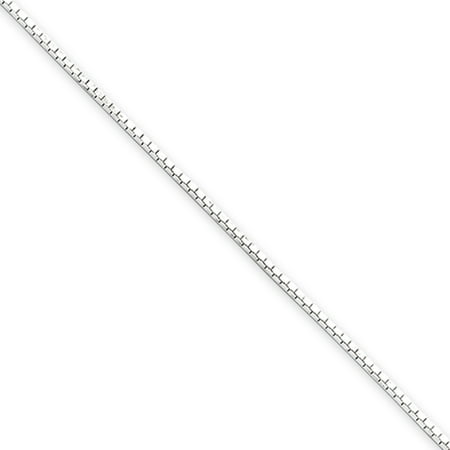 Jewelryweb Sterling Silver Box - 0.7mm, Sterling Silver Mirror Box Chain Necklace, 24 Inch