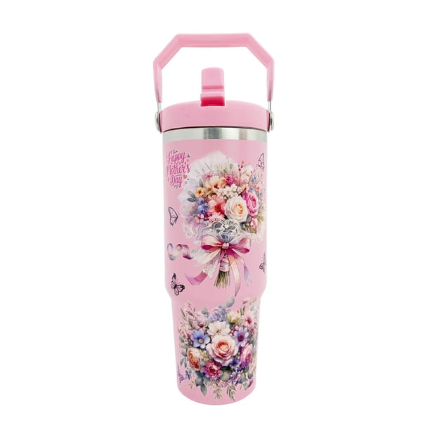 Termo Día De Madres Acero Inoxidable Diseños Florales Regalo rosa B