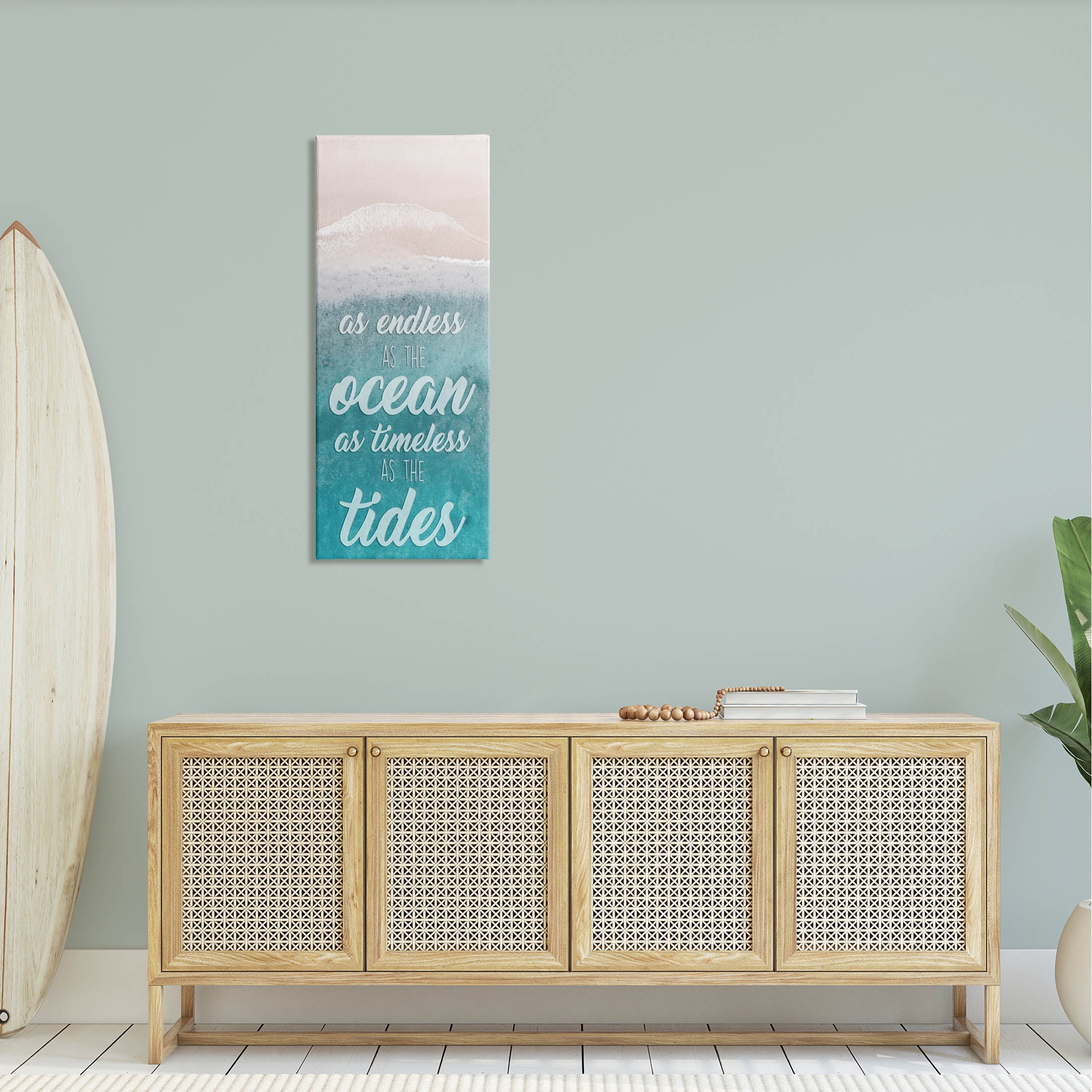 Stupell Industries Timeless As Tides Beach Quote Graphic Art Gallery Wrapped Canvas Print Wall Art, Design by Marcus Prime