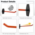 thumbnail image 5 of 4 Pcs Heavy Duty Garage Hooks Set, 10 in Tire Rack Wall Mount, Steel Hooks for Ladders with Anti-Slip Coating, Includes Screws & Anchors, for Organizing Bikes, Ladders, Chairs & Garden Tools (Orange), 5 of 7