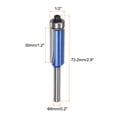 thumbnail image 2 of Uxcell 2pcs Flush Trim Router Bit 6mm Shank 1/2" Dia for Woodworking, Silver Blue, 2 of 6