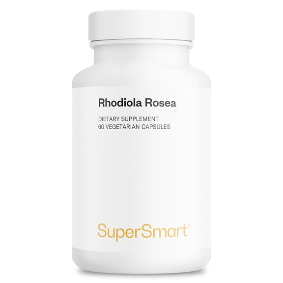 SuperSmart Rhodiola Rosea 600mg per Day (Patented & High Strength) - Rhodiolife Rhodiola Supplement - Wild-Crafted - Rosavins 5%, Salidroside 1.8% | Non-GMO & Gluten Free - 60 Vegetarian Capsules