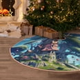 thumbnail image 5 of Xecao Fantasy Treehouse Planet Scene Pattern Christmas Tree Skirt Round Xmas Tree Mat Base Cover for Holiday Home Decorations-30", 5 of 6