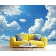 thumbnail image 2 of Blue Sky White Cloud Wall Mural - Natural Scenery Murals, Modern Large Wall Murals For Living Room, Sky Clouds Mural 118"W x 83"H (Not Peel and Stick), 2 of 6