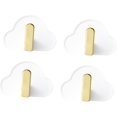 thumbnail image 1 of 4 piezas de ganchos de forma adecuada para bufandas, para colgar bolsos, gorras, ABS, color blanco nube, montaje en clavo, sin dejar rastro, autoadhesivos, para perforar, abrigos decorativo, 1 of 5