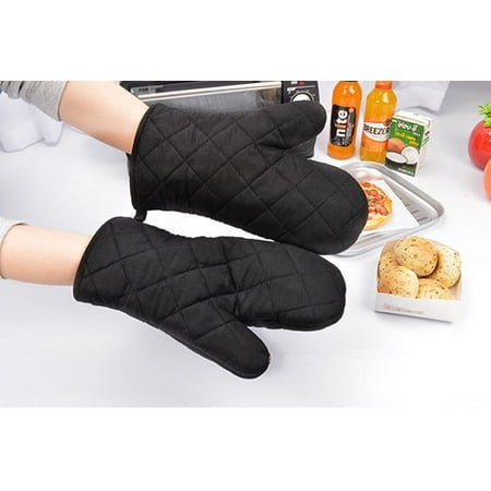 

Uanit Black Microwave Gloves Glove Oven 2 Pcs Kitchen Heat Cotton Dining Bar