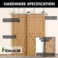 thumbnail image 4 of Homacer Brushed Nickel Double Track Z-Shape Bypass Sliding Barn Door Hardware Kit, for Two/Double Doors, 13ft Long Flat Track, T-Shape Design Roller, Heavy Duty, for Interior & Exterior Use, 4 of 6