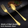 thumbnail image 2 of Set of 12, Gold Plated Stainless Steel Dinner Forks and Spoons, findTop Heavy-duty Forks ( 8 Inch ) and Spoons ( 7 Inch ) Cutlery Set- Gold, 2 of 9