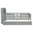 thumbnail image 6 of Euroco Twin Size Wooden Platform bed with Drawers and LED Light, Gray, 6 of 12