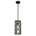 thumbnail image 2 of Hunter - Gablecrest 1-light French Oak, Mini Pendant Light, Dimmable, Transitional Style, Rectangle Shaped, for Bedrooms, Dining, Living Rooms - 19390, 2 of 8