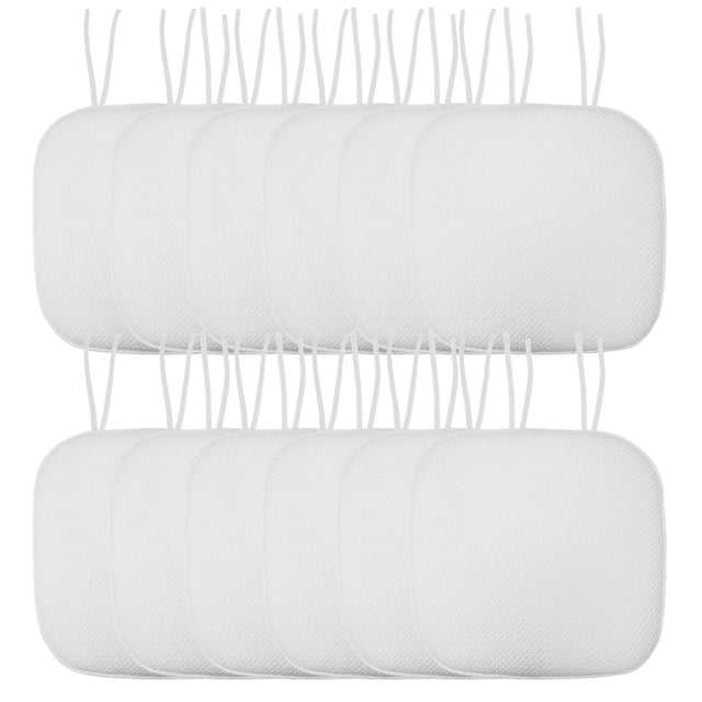 Cojín para silla Sweet Home Collection, espuma viscoelástica, paquete de 12 unidades, color blanco