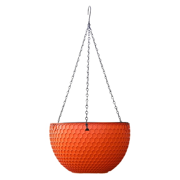 ACDANC 2026 New Small Size Hanging Planters for Outdoor Indoor Plants Round Hanging Flower Pots for Garden Home Porch Decor (Orange)