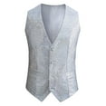 thumbnail image 3 of Bcfgryg Mens Sequins Vest Formal/Leisure V-neck Shiny Bowtie Vest Prom Party Clothes Silver XXL, 3 of 3
