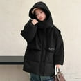 thumbnail image 7 of AHTJRT Puffer Jackets for Boys Girls Zip-Up Hooded Outerwear with Pockets Warm Heavyweight Puffy Coats Fashion Colorblock Outerwear Black 9-10 Years, 7 of 7