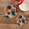 thumbnail image 2 of Cotton Rope Pot Holder Set of 2 Kitchen Trivets Teal and Orange Abstract Shapes Potholdersfor Hot Pans & Dishes, 2 of 7