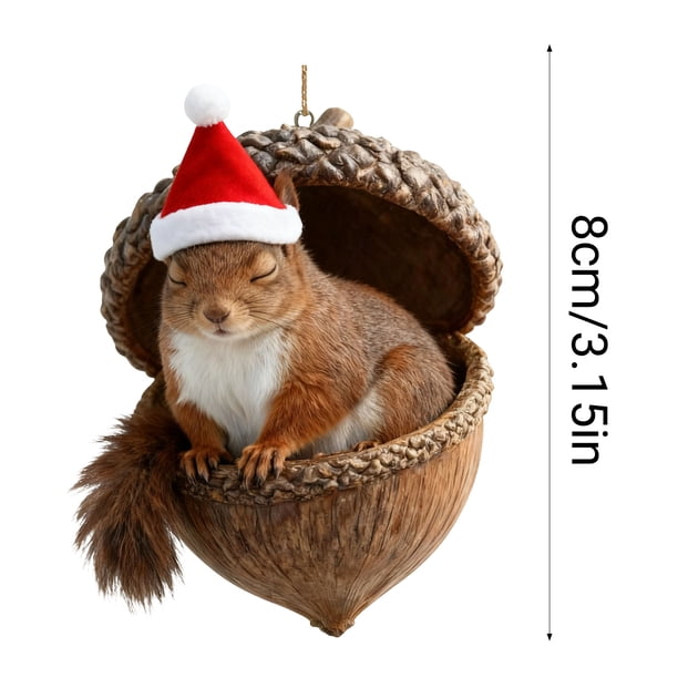 Adornos navideños de animales del bosque de 8 cm | Decoraciones navideñas de acrílico | Colgante festivo para guirnalda de árbol | Regalo con temática natural