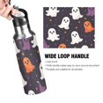 thumbnail image 4 of Yayeee 33oz Insulated Water Bottle Double Wall Stainless Steel with Flip Straw Lid, White Halloween Ghosts, 4 of 7