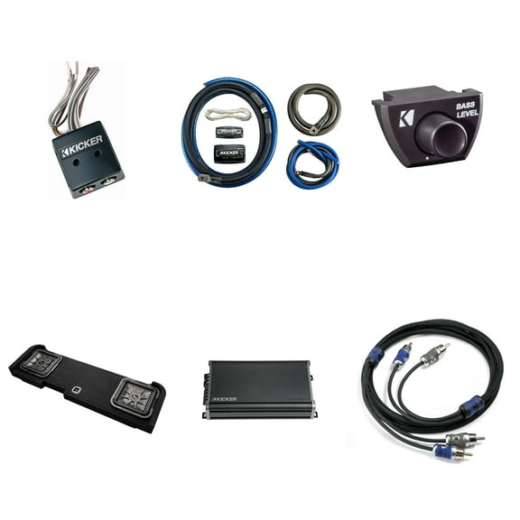 Kicker 51KGMDL7T122 L7T Sierra or Silverado Dual 12" Sub 2-Ohm & CXA1200.1 Amp Complete Audio Upgrade (Includes Bass Knob and Install Accessories )