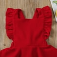 thumbnail image 4 of Baby Girls Velvet Suspender Corduroy Skirt Infant Toddler Ruffled Casual Strap Sundress Summer Outfit Clothes, 4 of 7