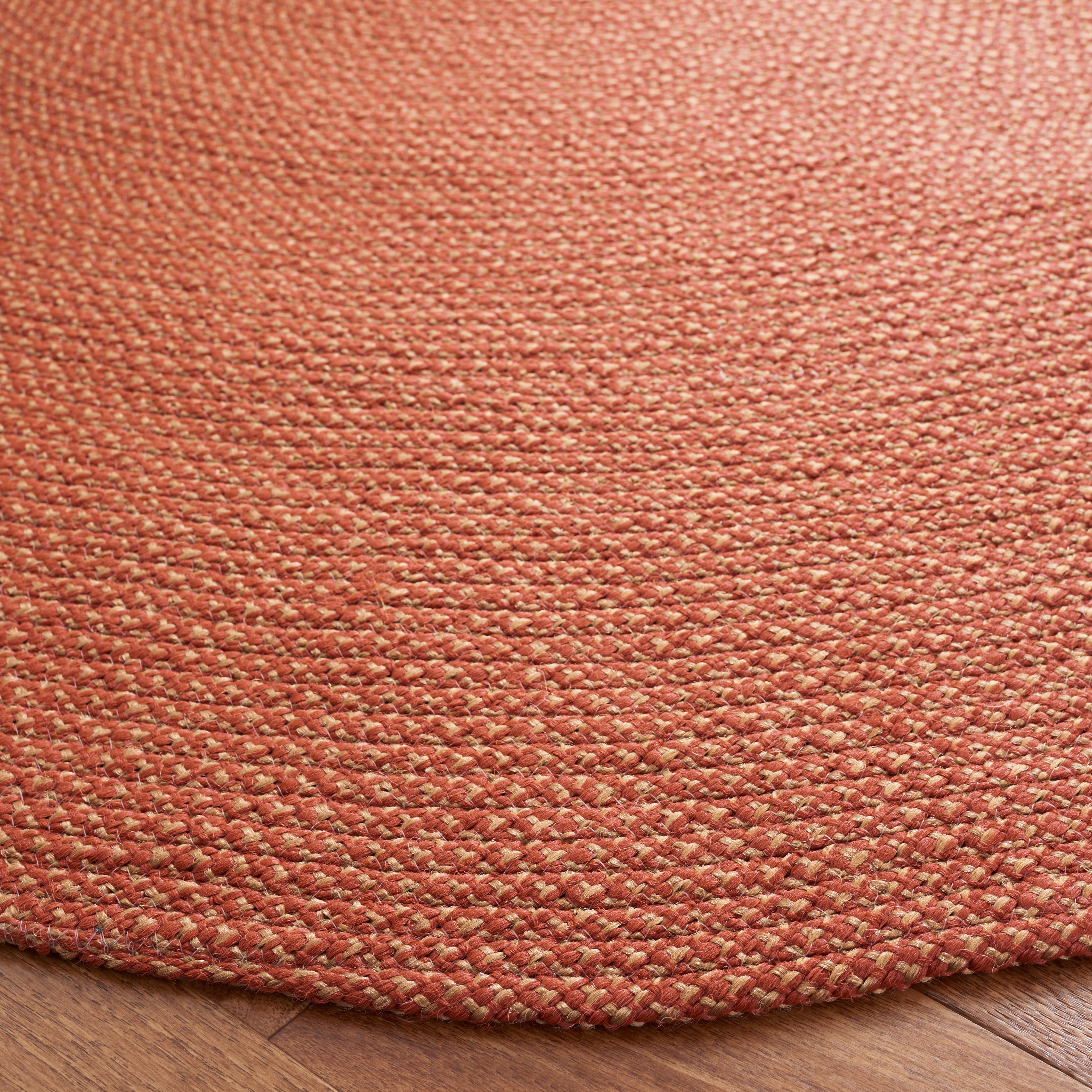 SAFAVIEH Braided Braylon Solid Reversible Area Rug, Rust, 4' x 4' Round