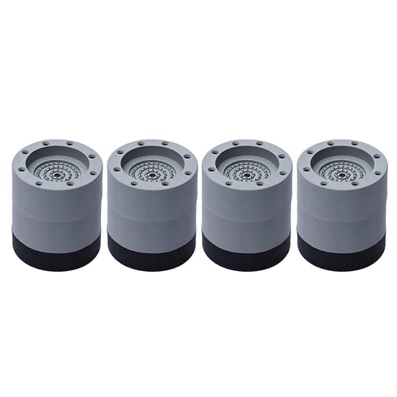 4Pcs Rubber Washing Machine Vibration Pads and Walk Pads Shock Absorbing Non Slip for Washer and Dryer Home Furniture Appliances - Gray 6cm