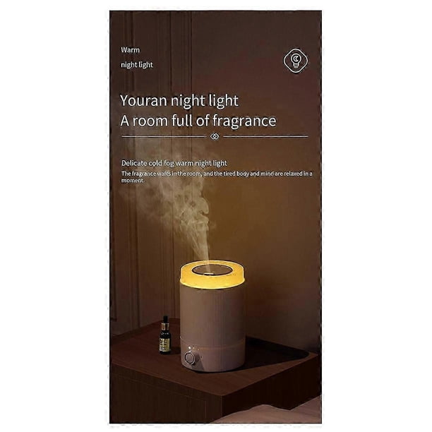Humidificadores para dormitorio, humidificador ultrasónico de vapor frío de 2 litros con llenado superior y funcionamiento silencioso, boquilla de 360°, enchufe estadounidense, azul marino.