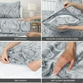 thumbnail image 4 of Lux Decor Collection Paisley Printed Queen Bed Sheets Set, Microfiber 6 Piece Bedding Set - Gray, 4 of 7
