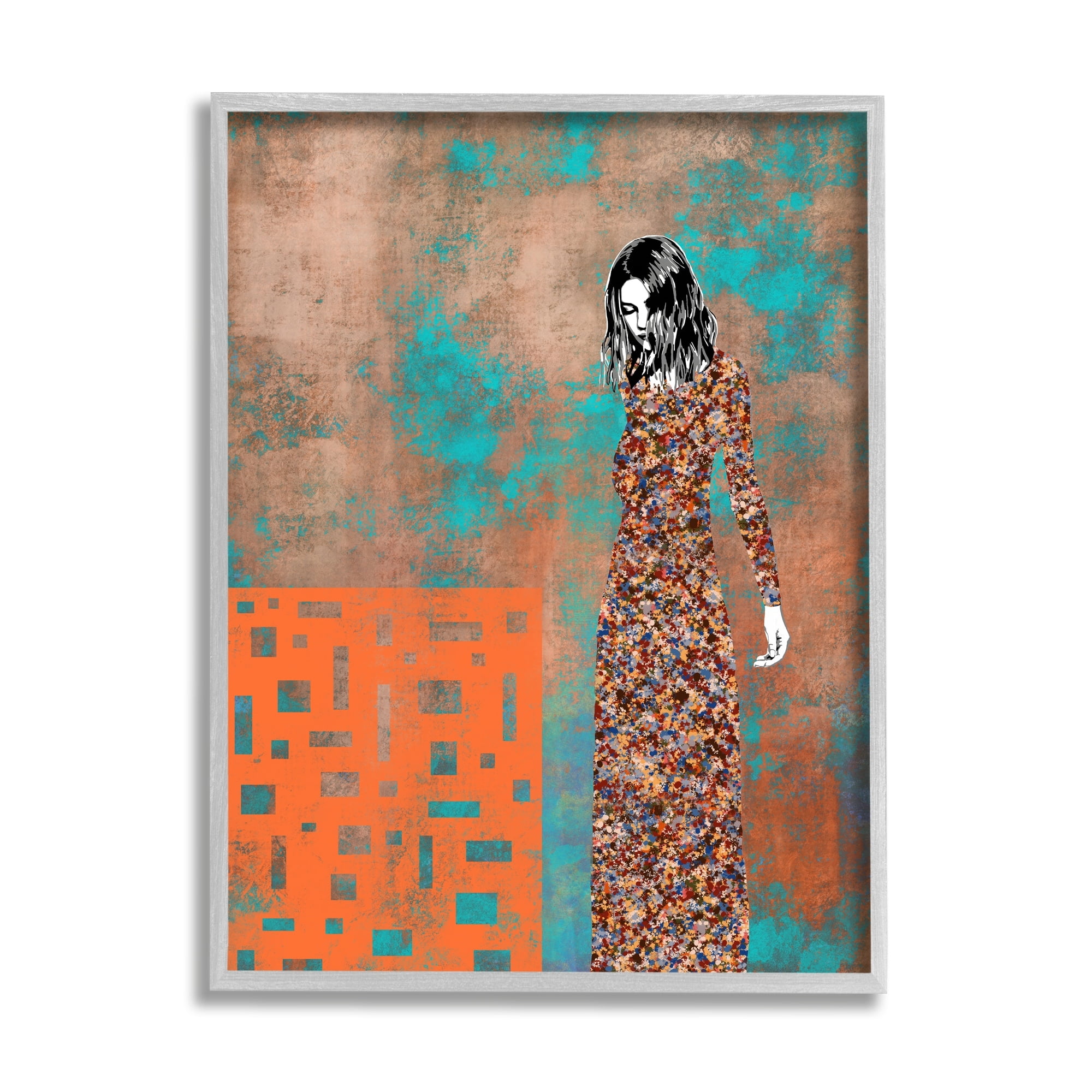 Stupell Industries Modern Female Portrait Abstract Collage Bold Shapes, 11 x 14,Design by Jose Cacho