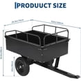 thumbnail image 2 of 750 LBS Heavy‑Duty Steel Utility Dump Trailer, 15 Cu Ft Garden Dump Cart with Removable Sides, Foot Pedal & Hand Pull for ATV UTV Lawn Mower Compatibility, 2 of 8