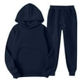 thumbnail image 2 of ClodeEU Womens Sweatsuits 2 Piece Set ,Loose Hoodie Sweatshirt With Pockets,Jogger Pants Fall Tracksuit Navy,Womens Plus S, 2 of 7