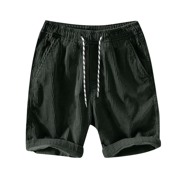 WILLBEST Pantalones Cortos Cargo para Hombre, de Pana, con Bolsillos y Cordón Elástico En La Cintura, para Primavera, Verano y Playa.