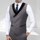 thumbnail image 1 of Camiseta sin mangas de cuello redondo para hombre, moda de temperamento, sin mangas, solapa, color liso, bolsillo, traje, poliéster, 1 of 3