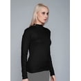 thumbnail image 3 of eloria Women's Basic Solid Turtle Neck Full Sleeves Stretchable Ribbed Stylish Women Top, 3 of 3