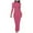 Red, variant on Women Long Sleeve Bodycon Dress Sexy Crew Neck Ribbed Basic Maxi Dresses Slim Fit