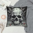 thumbnail image 2 of Sheronv Skull Moths Butterflies Graphic Decorative Throw Pillow Cover for Home Couch Living Room Bed Sofa - Short Plush Pillowcase 1PC 12x12in, 2 of 5