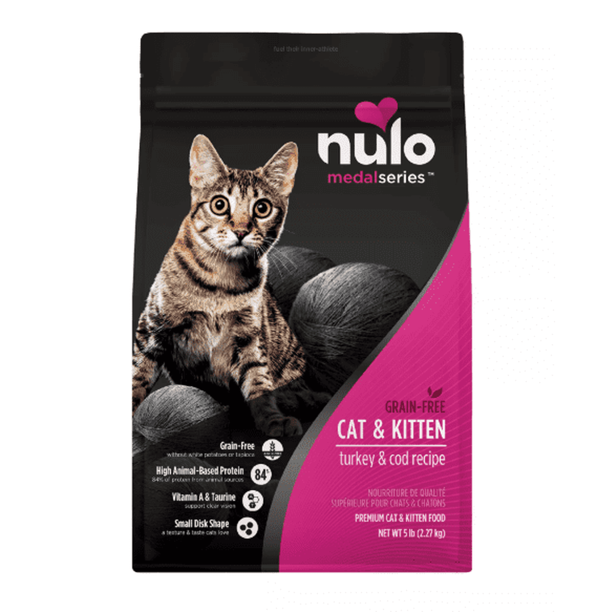 Nulo MedalSeries All Life stages Dry Cat Food - Grain Free, Turkey & Cod, 5 Lb
