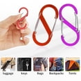 thumbnail image 4 of Sportteer Hanging Buckle 2Pcs Colored Carabiner Zipper Lock Clips Strong Load-bearing Portable Outdoor Camping Keyring Clips S-shaped Carabiners Aluminum Alloy Hanging Buckle, 4 of 9