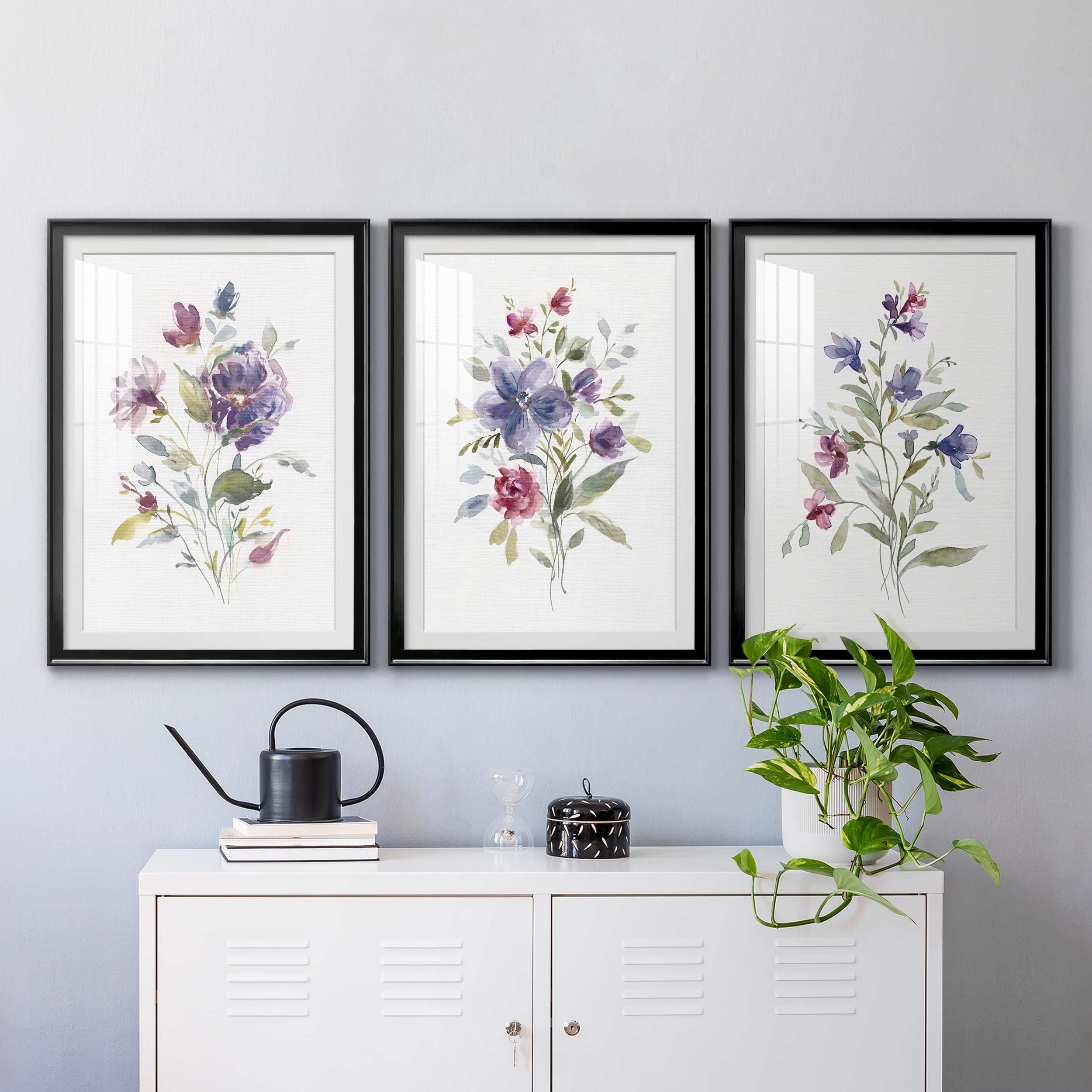 Color Variety I Premium Framed Prints Set of 3 - Ready to Hang - 26.5 x 36.5 Each - Black Frame
