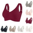 thumbnail image 2 of VISALY wireless bra Bandeau bras for women, Women's Seamless Non-Wired Lifting and Anti-Sagging Bra Sports Bras, Women solid four breasted adjustable wireless bra Padded bandeau bra, #A Red,M, 2 of 10