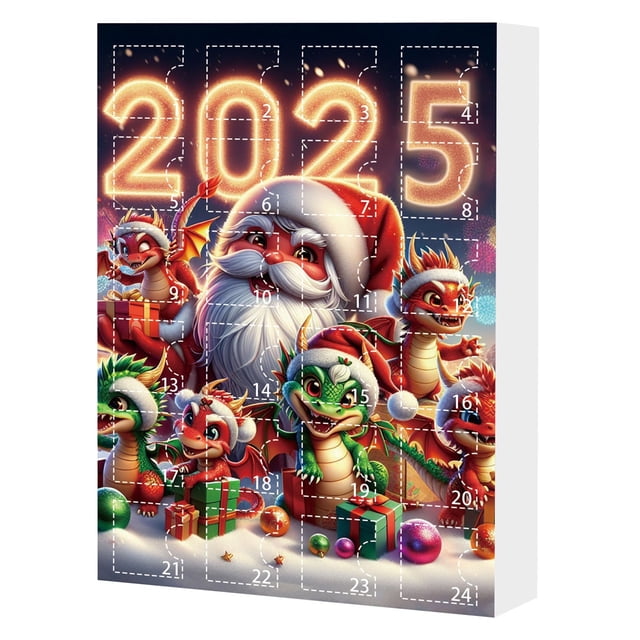 Calendario de cuenta regresiva para Navidad 2025, bonita decoración acrílica, caja de regalo para familiares y amigos.