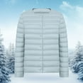 thumbnail image 2 of Yigetop Lightweight Jacket Women Women's V Neck Round Neck Thin Lightweight Pure Color Simple White Duck Down Female Light Down Jacket Womens Puffer Jacket Mint Green 2XL, 2 of 4