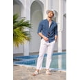 thumbnail image 6 of COOFANDY Men's Long Sleeve Cuban Guayabera Shirt Relax Fit Casual Summer Beach Button Down Shirts, 6 of 6
