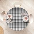 thumbnail image 4 of Ambesonne Plaid Fitted Round Tablecloth, Black and White Grid, 36"- 40" Diameter, Black White, 4 of 5