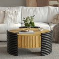 thumbnail image 4 of Round Coffee Table with Flip-Top Storage - Modern Wood Finish for Living Room, 4 of 10