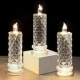 thumbnail image 4 of HIELLFQ Rose Shadow LED Flameless Candles Romantic Christmas Decorations Led Crystal Candle Lights Valentine's Day Anniversaries Weddings Decor(D 2.5" x H 7.2"), 4 of 14