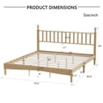 thumbnail image 2 of Harper & Bright Designs King Size Wood Platform Bed with Gourd Shaped Headboard, Retro Platform Bed Frame with Wooden Slat Support, Natural, 2 of 10