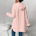 thumbnail image 3 of Windbreaker Jacket Women New Fleece Cardigans for Women Soft Fuzzy Jacket Casual Open Front Sweater Winter Warm Coats with Hood Pinky XL, 3 of 5